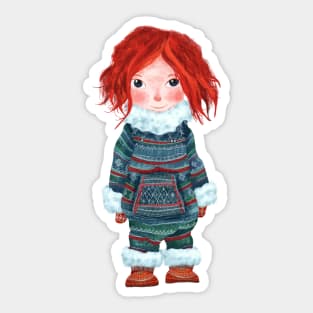 Winter Girl Sticker